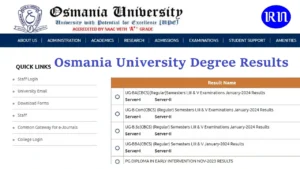 osmania university degree results