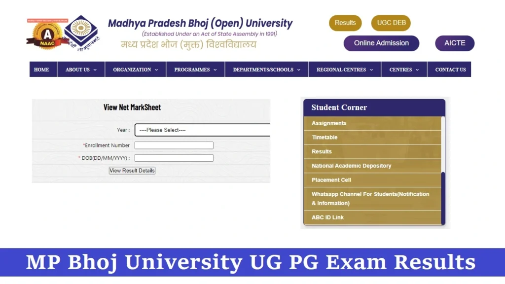 mp bhoj ba 3rd year result