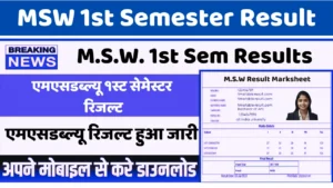 msw 1st sem result