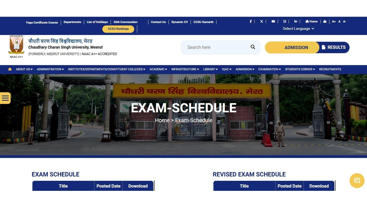 CCSU Date Sheet 2025 CCS University LLB, Bsc, BA, Bcom Exam Time Table