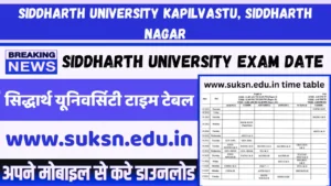 siddharth university time table